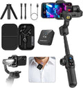 AOCHUAN S2 Smartphone Gimbal Stabilizer w/Wireless Lavalier, Built-in 18cm Extension Rod & Fill Light, Professional 3-Axis Gimbal for iPhone & Android for Video Recording by AOCHUAN