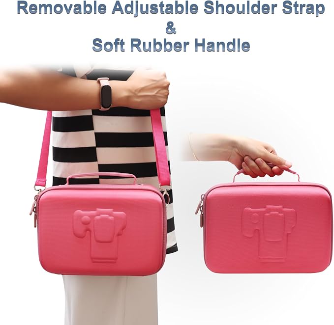 Small Camera Case Bag for Canon EOS Rebel T7/R50//R100 DSLR Camera Rosein | Hard Carrying Travel Case for Canon EOS Rebel T7/R50//R100/R6 Mark II/R8/R6 Mark III/R50 V/T6/R10/R5 Mark II DSLR SLR Camera - Image 6