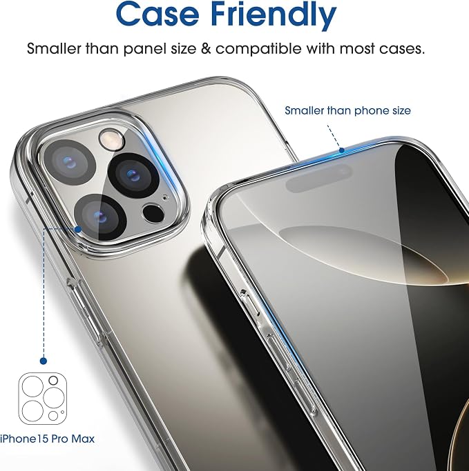 amFilm OneTouch for iPhone 16 Pro Screen Protector 6.3'' Tempered Glass | Auto-Alignment, 30s Install, Bubble Free, Scratch & Drop Protection, HD Clear, Camera Lens Protector[2+2 Pack] (16P-6.3'') - Image 5