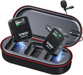 SYNCO Wireless Lavalier Microphone 2.4G Lav Mic with Charging Case 656FT 8H for Online Class Live Streaming YouTube for Camera Smartphone Tablet (1TX+1RX(with Display+8GB +Charging Case) by SYNCO