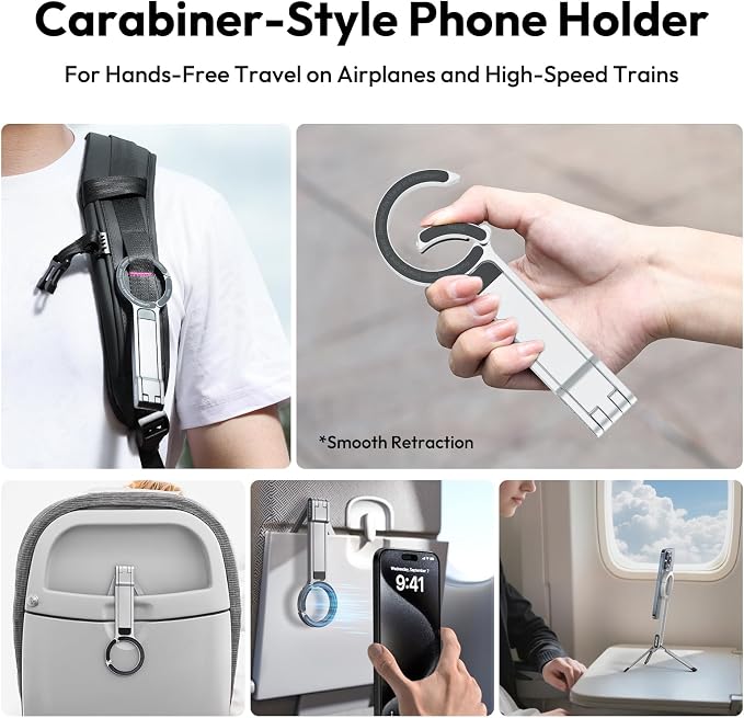 ULANZI MA30 Magnetic Phone Tripod Stand for iPhone - Aluminium Maglock Smartphone Mini Tripod Pocket Cell Phone Stand Strong Magnet Quick Mount Compatible with iPhone 17 16 15 14 13 12 Series, Silver - Image 2
