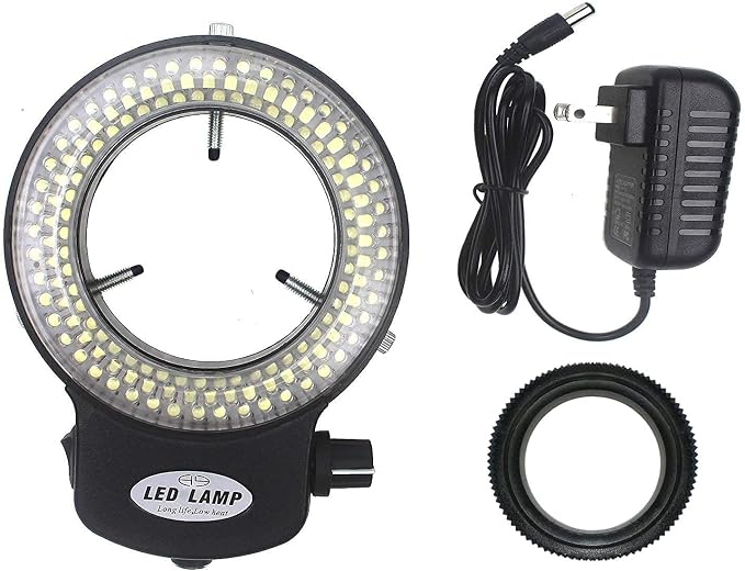 LED-144-ZK Black Adjustable 144 LED Ring Light Illuminator for Stereo Microscope (144 LED Ring Light) by BIKANI
