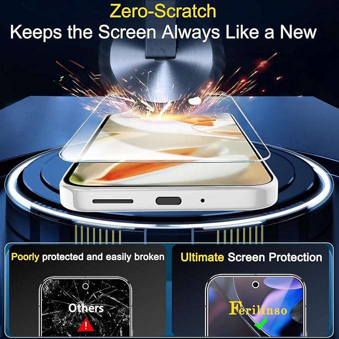 Ferilinso Screen Protector for Google Pixel 9 Pro, Tempered Glass Back | 3 Pack, 9H+ Hardness, Military-Grade Shatterproof, Case Friendly, Easy Installation Bubble Free, with Camera Lens Protector - Image 6