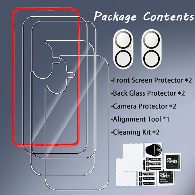 Front Screen and Back Protector for iPhone 17 with Camera Lens Protector | (2+2+2+1) 9H Hardness, Easy to Install with Alignment Tool,Anti-Fingerprint,Anti-glare - Image 8