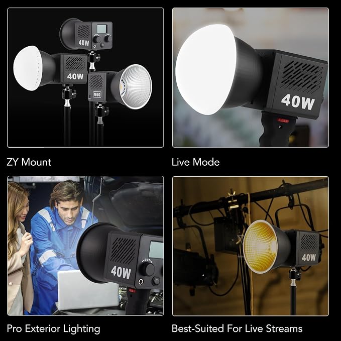 M60 Handle LED Video Light with Soft Box Protable Mini COB LED Bi-Color 2500-8500K CRI≥95 TLCI≥97 Built-in 3400mAh Battery Photo Studio Lights Vlog Shoot Fill Lighting 8 Scenes (M60 Handle lamp) - Image 5