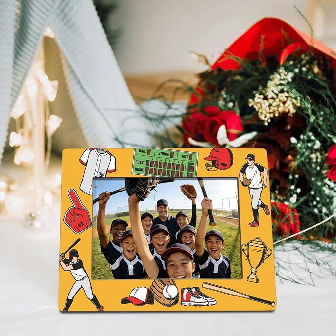Baseball Picture Frame, Sports Photo Frame for 4x6 Inches Photos, Tabletop Display Frames to Baseball Players and Coaches, Sports Decor for Home Office Bedroom - Image 3