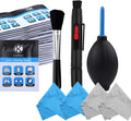 Camera Lens Cleaning Kit - Air Blower, Cleaning Brush, 2in1 Lens Cleaning Pen, 50 Individually Wrapped Wet Tissues and 4 Microfiber Cloths by CamKix