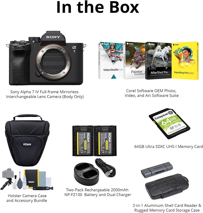 Sony Alpha 7 IV Full-Frame Mirrorless Camera Bundle | Storage Case, Battery, Memory Card, Dual Charger, Software Suite, (6 items) - Image 7