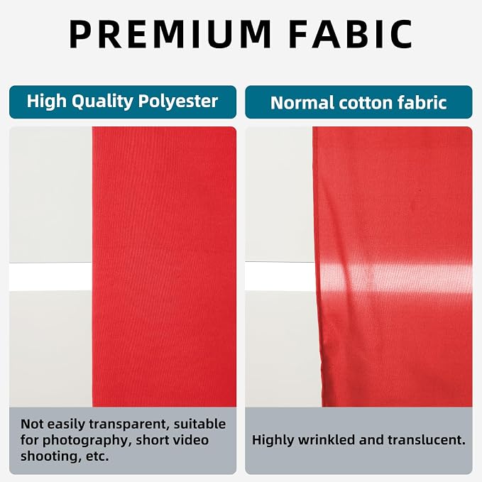 Red Photo Backdrop for Photography Photoshoot Background, 5x7FT | Multipurpose Screen for Portrait Studio Video Recording Party Non-Reflective Easy Setup High Density - Image 3