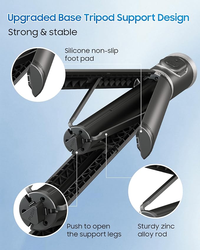 67" Selfie Stick Tripod with Wireless Remote for iPhone and Android | All-in-One Extendable Design, Compact Folded Size for Selfies, Video Recording, Live Streaming, Vlogging and Travel - Image 3