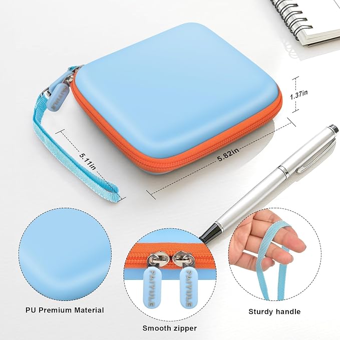 PAIYULE Dual SSD Case for 2 SanDisk Extreme Portable SSDs & Extreme PRO | Elastic Straps Secure Two Drives, Mesh Pocket Organizes Cables, Carabiner Adds Portability, Blue, Case Only - Image 2