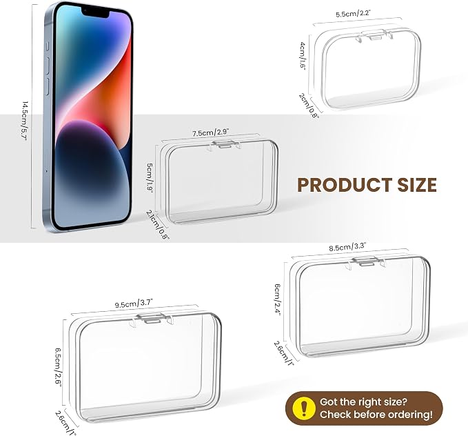 zoeynex Small Bead Organizers and Storage, 12 Clear Plastic Boxes with Hinged Lids, for Beads, Jewelry Making, Crafts, Hardware, Fishing Tackle, Small Parts (32 Labels) - Image 4