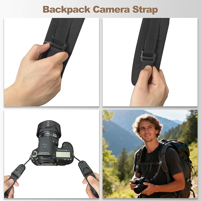 Adjustable Camera Neck Strap, Vintage Embroidered Shoulder & Crossbody Camera Strap with 4 Connection Ways, Anti-Slip Camera Strap for DSLR, Mirrorless & Camcorder, Travel & Outdoor Photography Gear - Image 8