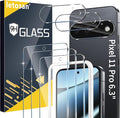letosan 3 Pack for Google Pixel 11 Pro Screen Protector Tempered Glass + 3 Pack Camera Lens Protector, Military Grade Shatterproof, 9H Hardness, Fingerprint Unlock,Case Friendly 6.3 Inch by letosan