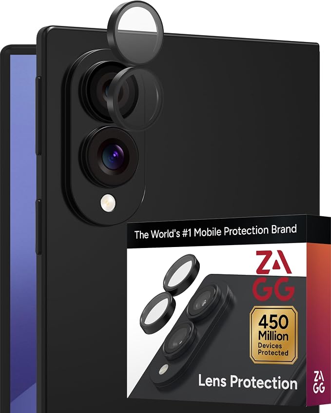 ZAGG Glass Elite Samsung Galaxy Z Fold8 Camera Lens Protector | Anti-Reflective, 5X Stronger Impact & Scratch Resistant Aluminosilicate Glass - Easy Installation, Smudge-Free Surface by ZAGG