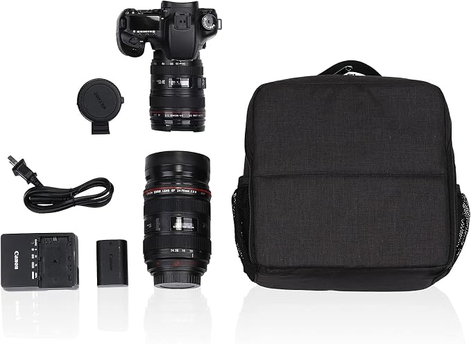 BAIGIO Camera Insert Bag Inner Case High-Capacity Shockproof and Water-resistant DSLR SLR Camera Inner Bag Foldable Protective Bag Inner Camera Organizer with Handle (Black 2) - Image 6