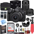 Canon EOS R50 Mirrorless Camera Body with 2 Lens Kit RF-S 18-45mm is STM and 55-210mm is STM 5811C022 Double Battery, Memory Card, Deluxe Case and Mini Tripod & Accessories by Unknown