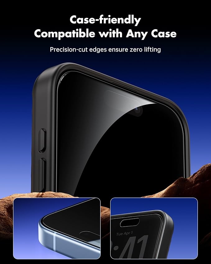 UNBREAKcable Privacy Screen Protector for iPhone 17, 2-Pack | True 28° Anti-Spy, Shatterproof Tempered Glass, 9H Hardness, Easy Install, Bubble-Free, Anti-Scratch, Case Friendly - Image 7