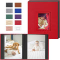 Popotop 4x6 Photo Album Holds 100 Pictures, Vegan Leather Hardcover | 100 Photos Capacity, Acid-Free Clear Slip-In Pockets, Compact Format, Front Photo Window, Gifts for Family Wedding Baby by Popotop
