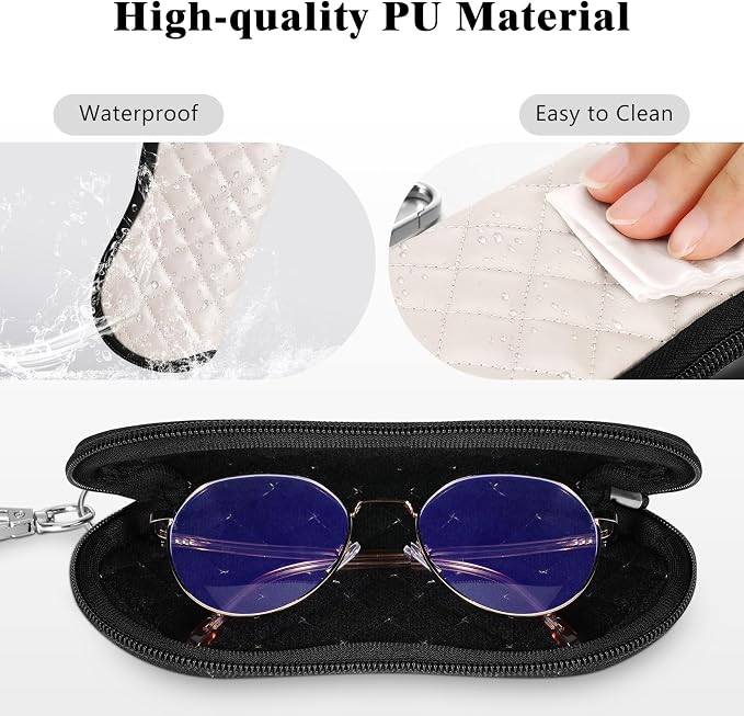 MoKo Sunglasses Soft Case Ultra Light Neoprene Zipper Eyeglass Case for Men Women - Image 2