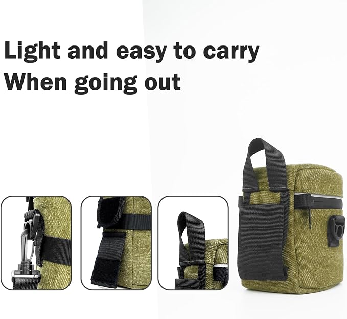 Camera Lens Case Lens Bag Compatible (3.15" x 3.74"(Canvas, Green)) - Image 7
