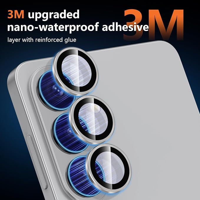 for Samsung Galaxy S26 Plus Camera Lens Protector, Individual Metal Ring Tempered Glass Lens Cover, [Strong Adsorption] Scratch Resistant Ultra-Thin HD Clear Lens Cover, Titanium Gray Ring - Image 4