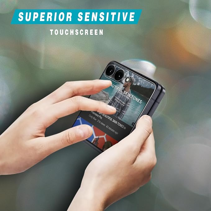 Screen Protector for Samsung Galaxy Z Flip 8 Tempered Glass | with Camera Lens Protector, Anti Scratch, Bubble Free, Case Friendly, 2+2 Pack - Image 4