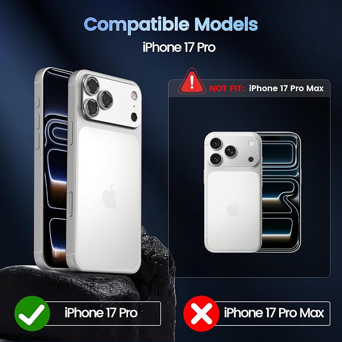 CACOE Metal Camera Lens Protector for iPhone 17 Pro | Tempered Glass Cover, Anti-Scratch, Drop-Proof, Strong Adhesion, Camera Screen Cover Accessories, Silver - Image 8