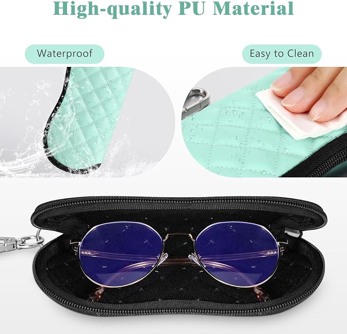 MoKo Sunglasses Soft Case Ultra Light Neoprene Zipper Eyeglass Case for Men Women - Image 2