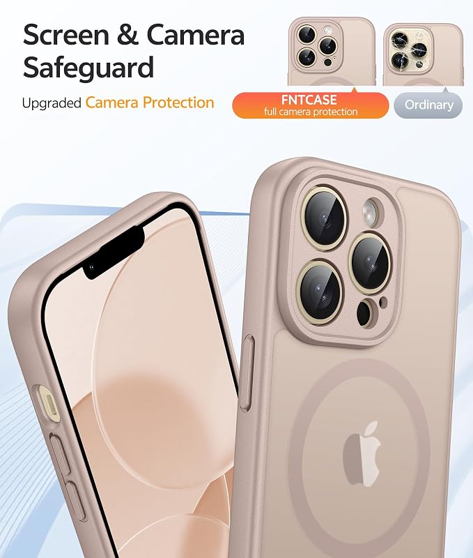 FNTCASE for iPhone 13 Pro Max Case, Fit for Magsafe, Full Camera Protection | Translucent Matte Magnetic Phone Back, 14FT Military Grade Drop Proof, Slim Shockproof Protective Cover, Desert Gold - Image 4