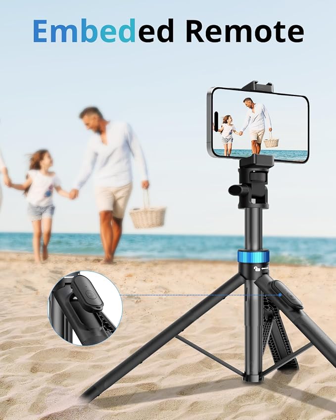UBeesize 72" Phone Tripod - Tripod for iPhone & Selfie Stick with Phone Holder & Remote - Upgraded, Stable & Portable Stand for iPhone 17/16/15/14, Android, Cameras & Action Cams - Image 6
