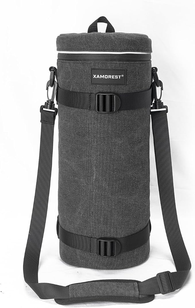 Camera Lens Case Bag for Photographyers, Zipper Waterproof Lens Protective Pouch Interior Size (6.29" x 15.35"(Canvas, Black)) - Image 5
