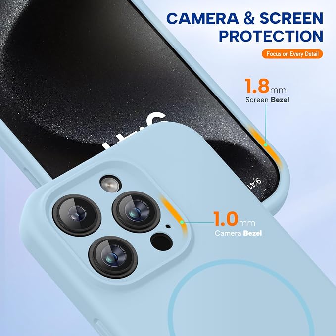 Miracase Magnetic for iPhone 15 Pro Case, Silicone, Soft Microfiber Lining - Image 4