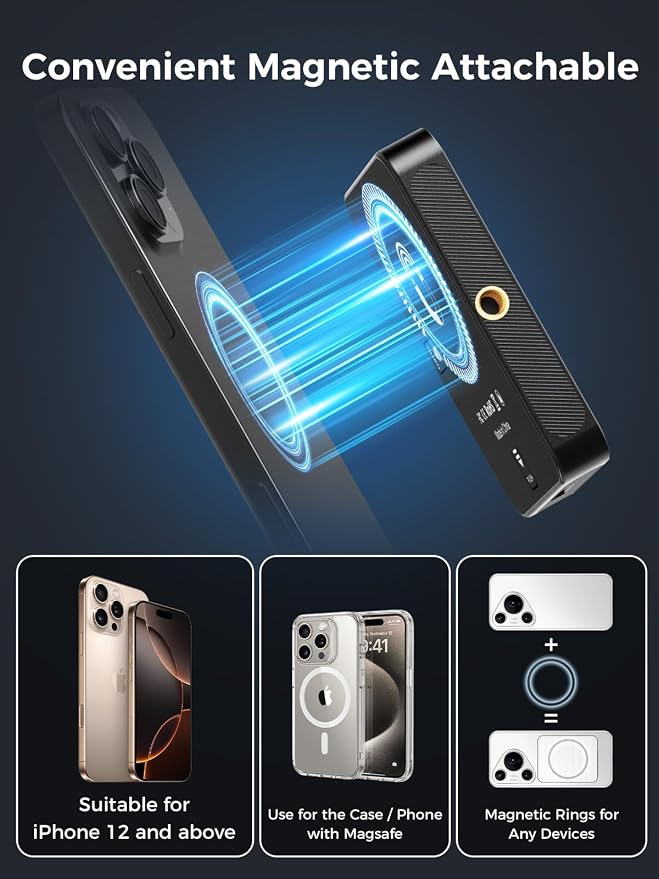 Smiling Shark Portable Camera Light with Magnetic 2000mAh Rechargeable | CRI 80+ LED Selfie Light with Clip and Cold Shoe Mount 3 Colors Brightness Adjustable Photo Light for Live Laptop Phone Video - Image 3