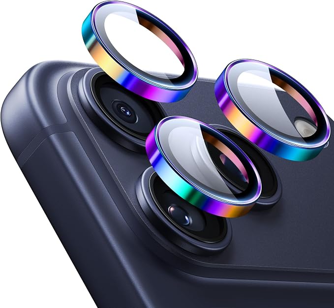 ESR for iPhone 17 Pro Max/17 Pro Camera Lens Protector, 1 Pack, Chromatic | Individual Camera Cover, 9H Tempered Glass, Original Camera Clarity, for iPhone 17/16/15/14 Pro Max/Pro, Case Friendly by Unknown