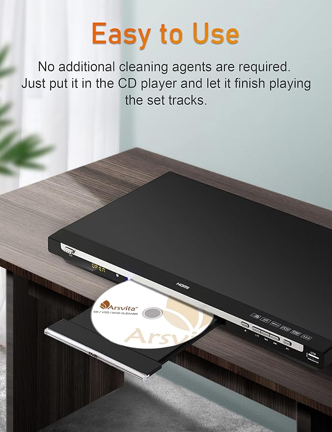 Arsvita CD Laser Lens Cleaner Disc Cleaning Set for CD/VCD/DVD Player | with Soft Microfiber Cloth, Safe and Effective - Image 4