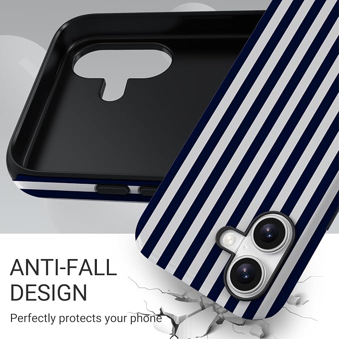 TPU Phone Case for iPhone 16, MagSafe Wireless Charging Compatible, Shockproof Slim Fit Protective Cover with Anti-Yellowing & Raised Camera Protection (Stripe 3, iPhone 16) - Image 4