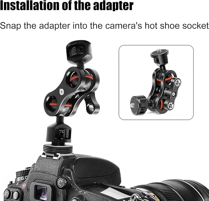 1/4" Female Thread to Hot Shoe Adapter LUORNG 2PCS Hot Shoe Mount Adapter with 1/4 to 1/4 inch Male Screw for Magic Arm, Video Light,Monitor - Image 7