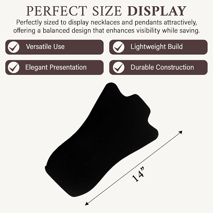 RJ Displays Jewelry Display for Vendors, Velvet Necklace Display Stand Holder, Jewelry Stand Necklace Holder for Vendors. Jewelry Display Stand 14” H. (Black and White) - Image 6