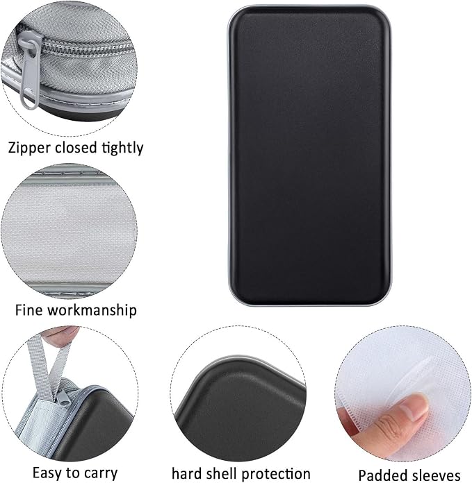 Siveit CD Case, 80 Capacity Hard Plastic DVD Case Portable Zipper CD/DVD Wallet Holder Storage Disc Binder Album Bag for Car Home Travel(Black) - Image 2