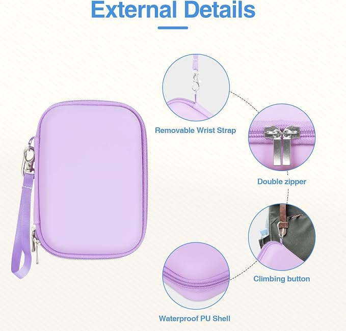 EMART Purple Digital Camera Case Small Camera Bag Fit Camera<6" x 4" x 0.9" | Camp Snap Camera Case with Anti-Shock Bubble for KODAK PIXPRO FZ55/CAMKORY/Lecran, Perfect for Travel, Daily Use (Case Only) - Image 3