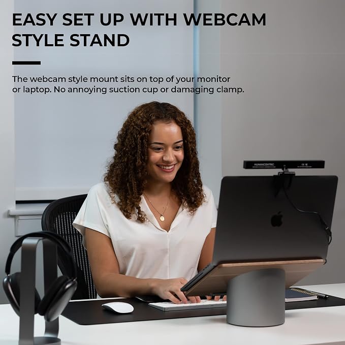 HumanCentric Video Conference Lighting, Webcam Light for Streaming LED | Monitor & Laptop Light for Video Conferencing, Zoom Lighting for Computer, Upgrade Light for Zoom Meetings, Single Kit - Image 7