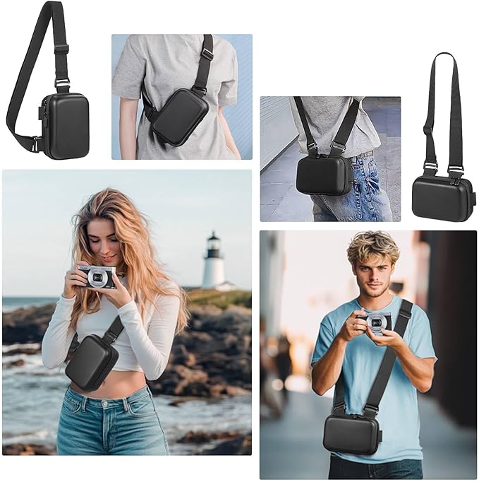 TAAOKA Digital Camera Case, Protective & Lightweight Camera Case with 3 Carrying Ways, Waterproof & Shockproof Small Camera Bag for Power Shot/Sony DSCW800/DSCW830 - Black - Image 3