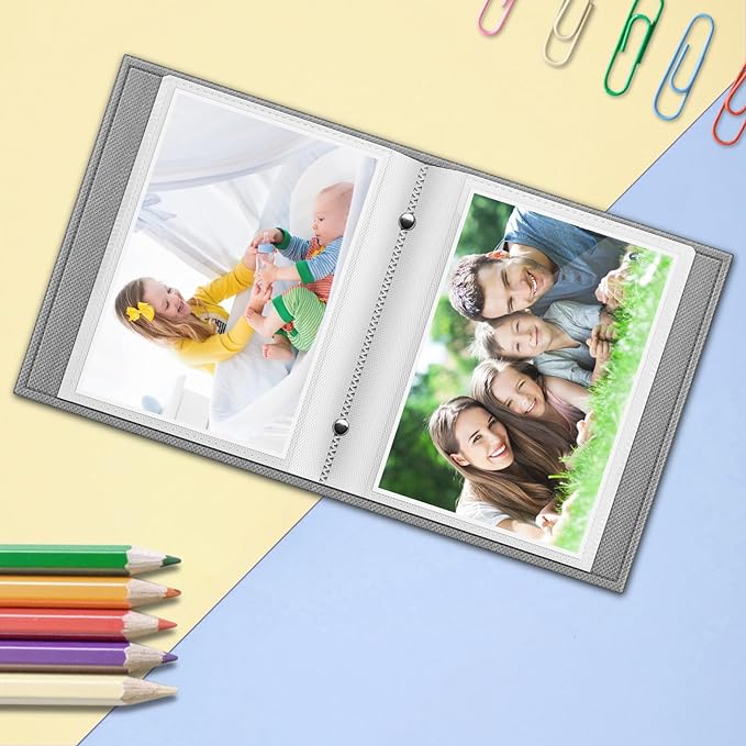 Fintie Photo Album 4x6 Photos - 52 Pockets Small Wallet Albums For Family | Vegan Leather Cover, 4X6 Picture Keepsakes, Family/Wedding/Travel Memory Book, Baby/Kids/Boys/Girls Gift, Pink/Blue - Image 5