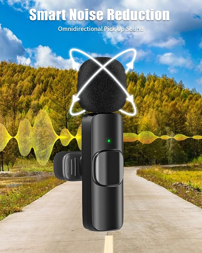 2 Packs Wireless Lavalier Mic for iPhone Android Camera | Professional Wireless Mini Microphone for 2-Person Video Recording, Podcasts, Vlogs, YouTube, TikTok and Computers - Image 3