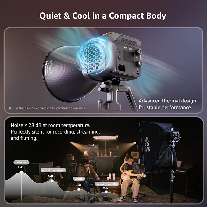 amaran Halo 200x Compact 200W Bi-Color COB Light,LED Studio Light | Bowens Mount 2,700K - 6,500K,9 Lighting FX Continuous Lighting for Photography Recording Streaming APP Control - Image 6