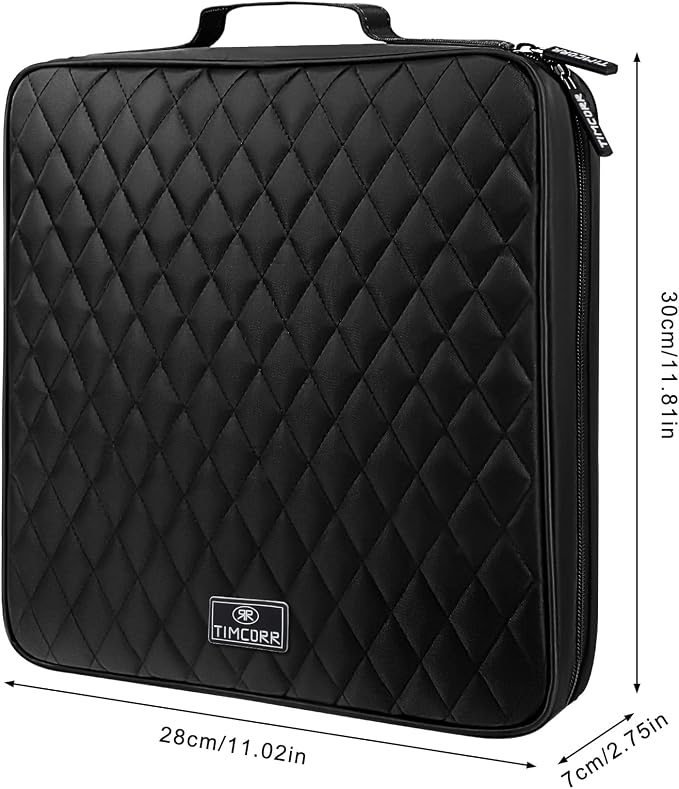 160 Capacity Black Plastic CD DVD Case Organizer with PVC Panel for Portable Storage and Travel - Image 5