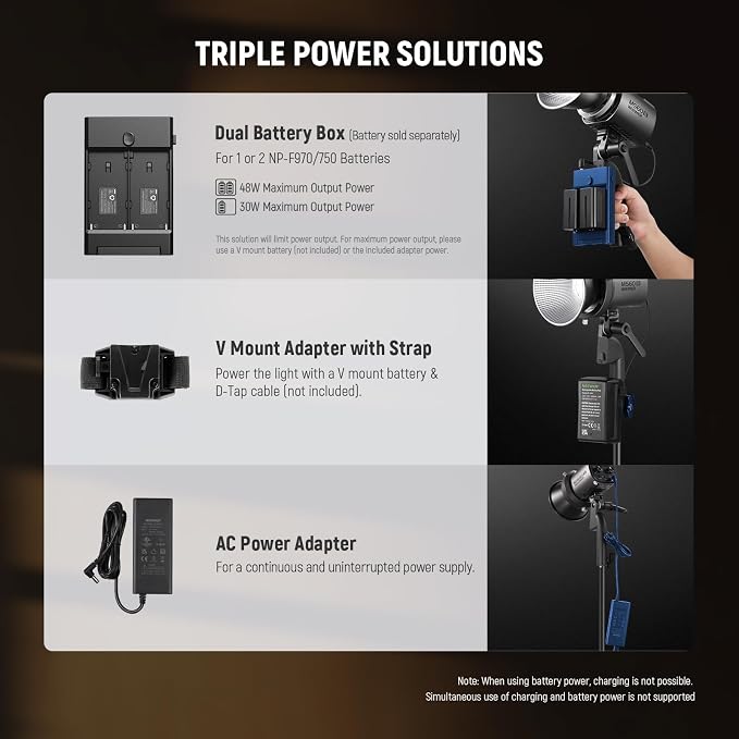 NEEWER MS60B LED Video Light 2.4G/APP Control, 65W Metal Mini Compact COB Continuous Output Lighting Spotlight 2700K-6500K, 40000lux@1m, CRI 97+/TLCI 98+, 12 Effects, PWM Dimming, Bowens Mount, Silver - Image 6