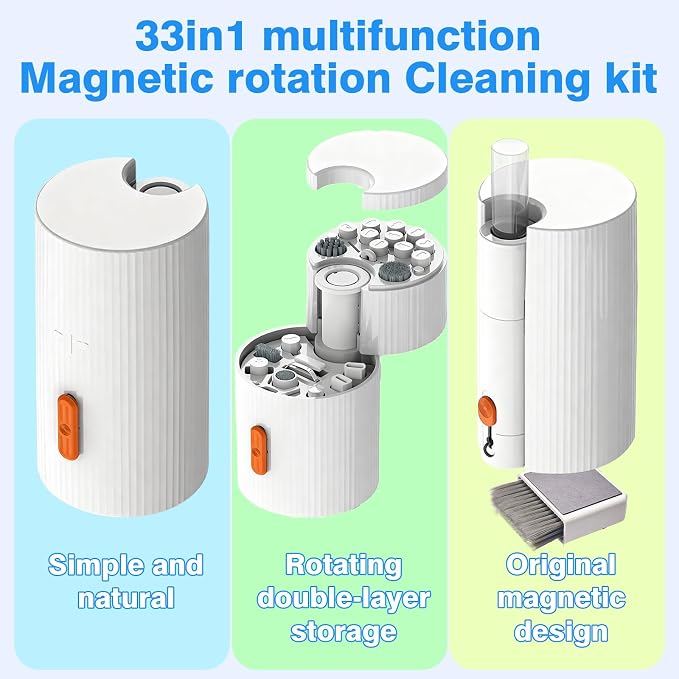 33-in-1 Multi-Functional Cleaning Kit Tool for Electronics inlcuding Headphones,Mobile Phones,Computer,Monitor,Lens and etc, Compact and Portable Design - Image 4