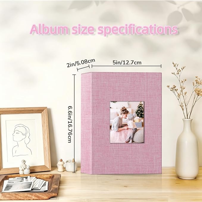 popotop Photo Album 4x6-100 Photos Photo Books with 100 Vertical Pockets,Linen Cover Albums for Family Wedding Anniversary Baby Vacation Pictures - Image 4